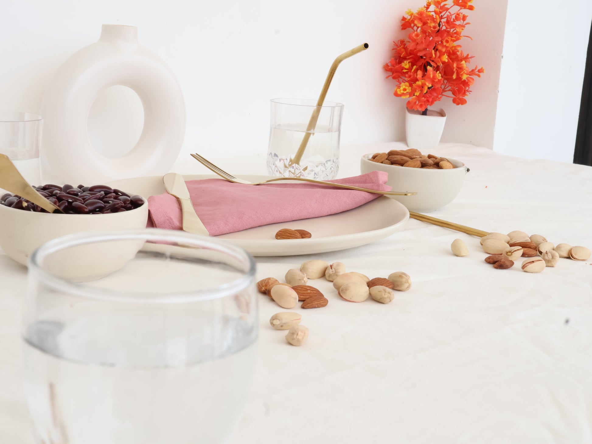 Rose Pink Table Napkin – 100% Cotton Reusable Dinner Napkin for Modern Dining - Bohoblockprinted