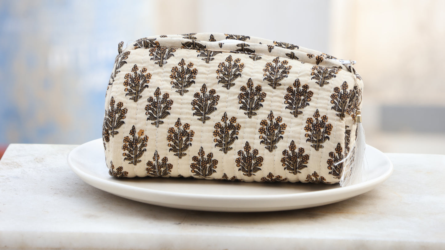 Handcrafted Cotton Travel Toiletry Bags (Set of 3)