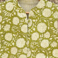 Hand Block Printed Floral Cotton Quilted Jacket- Green & White - Bohoblockprinted
