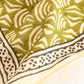 Green Block Print Cotton Bandana | Sustainable Handmade Accessory