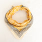 Hand Block Printed Cotton Bandana – Mustard Yellow Boho Scarf