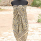 Handblock printed cotton sarong with tribal and geometric motifs