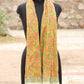 Green and ORANGE handblock printed cotton bandana 