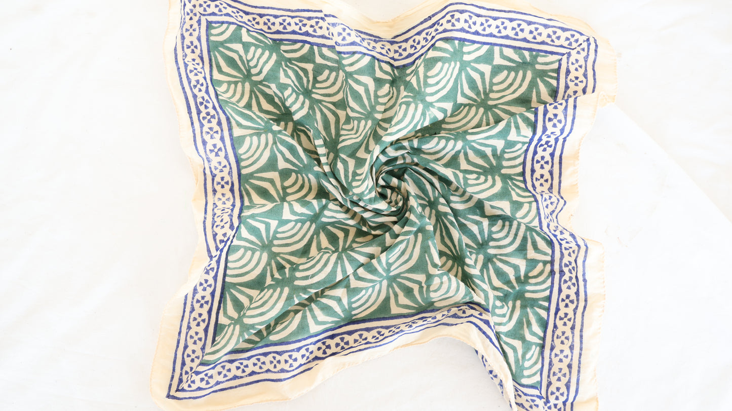 Artisan Hand Block Printed Bandana – 100% Cotton Boho Access