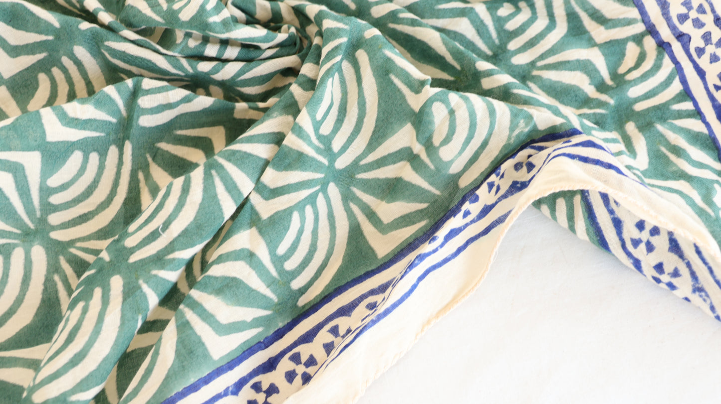 Artisan Hand Block Printed Bandana – 100% Cotton Boho Access
