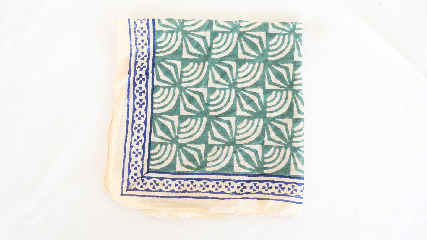 Artisan Hand Block Printed Bandana – 100% Cotton Boho Access