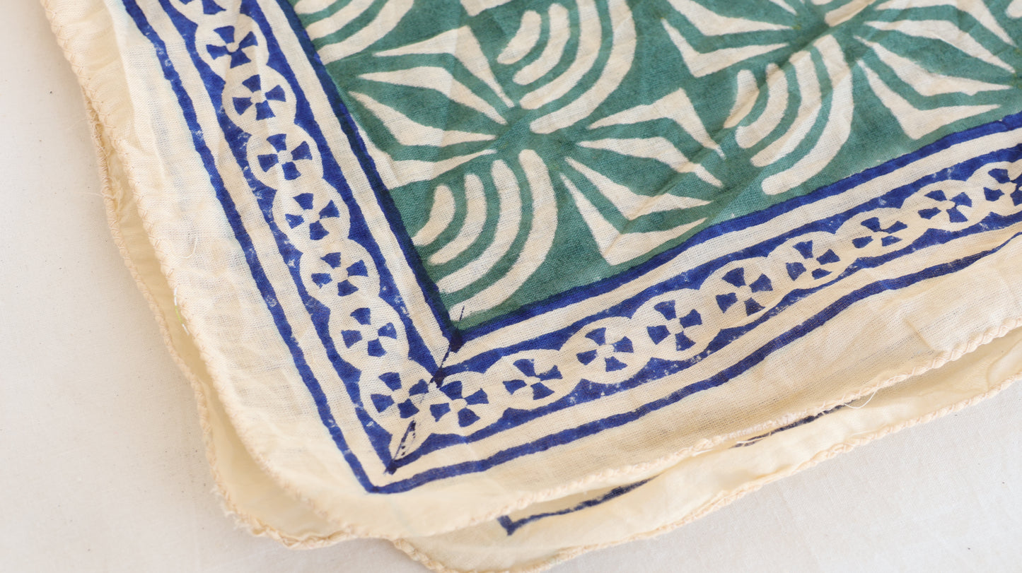 Artisan Hand Block Printed Bandana – 100% Cotton Boho Access