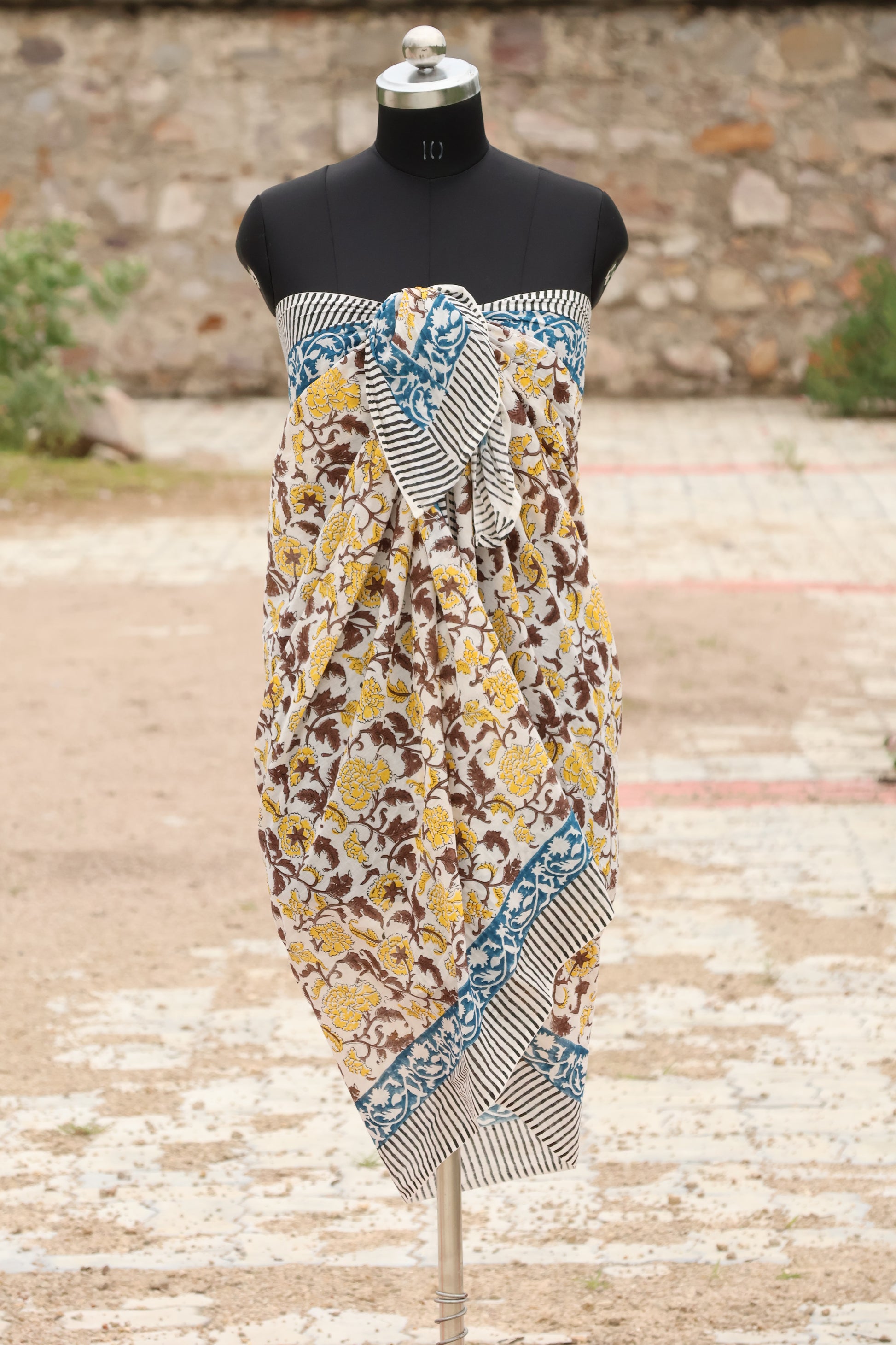 Handblock printed cotton sarong 