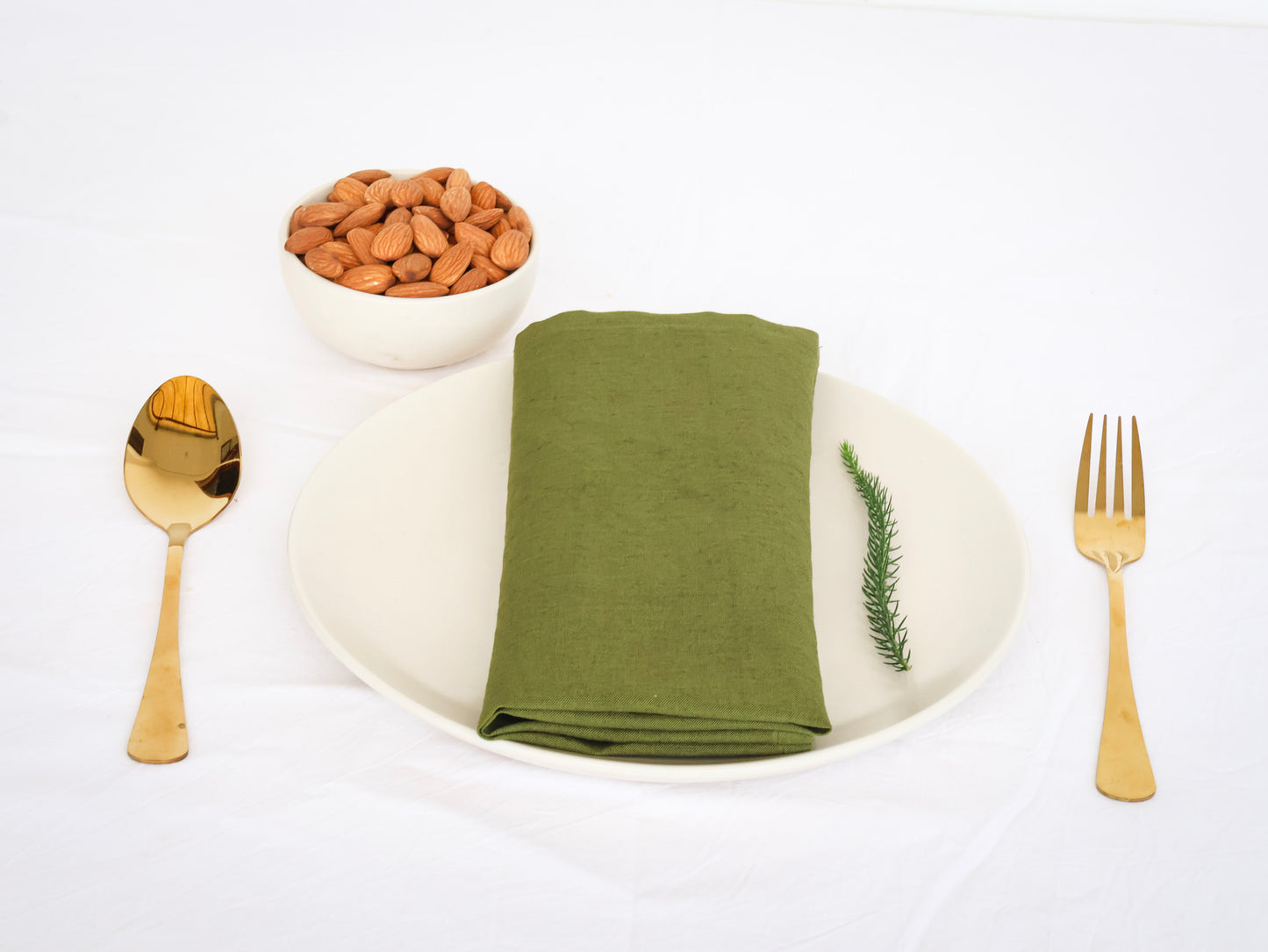 Olive Green Cotton Dinner Napkin – Soft, Reusable & Eco-Friendly Table Linen - Bohoblockprinted