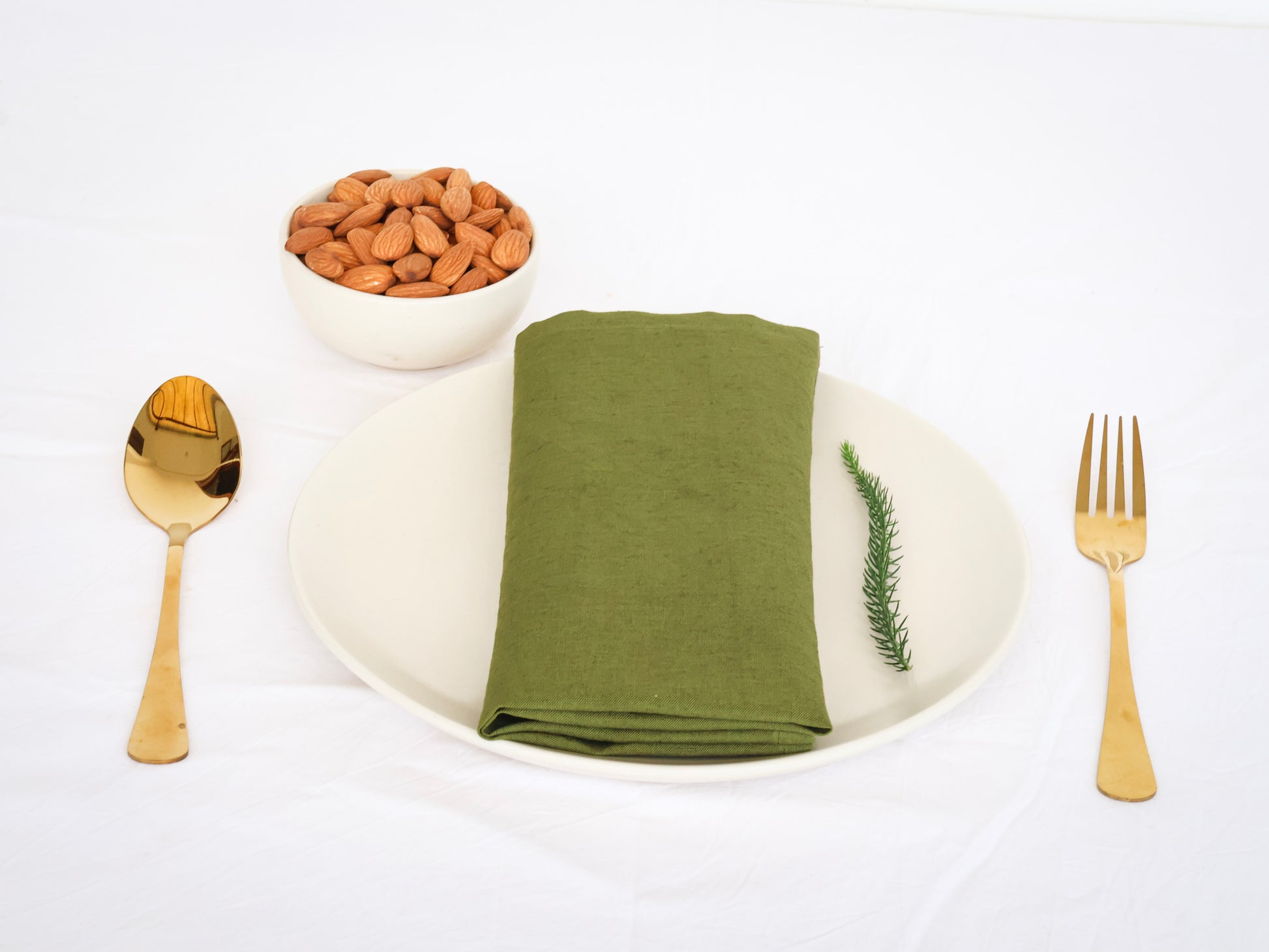 Olive Green Cotton Dinner Napkin – Soft, Reusable & Eco-Friendly Table Linen - Bohoblockprinted