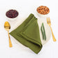 Olive Green Cotton Dinner Napkin – Soft, Reusable & Eco-Friendly Table Linen - Bohoblockprinted