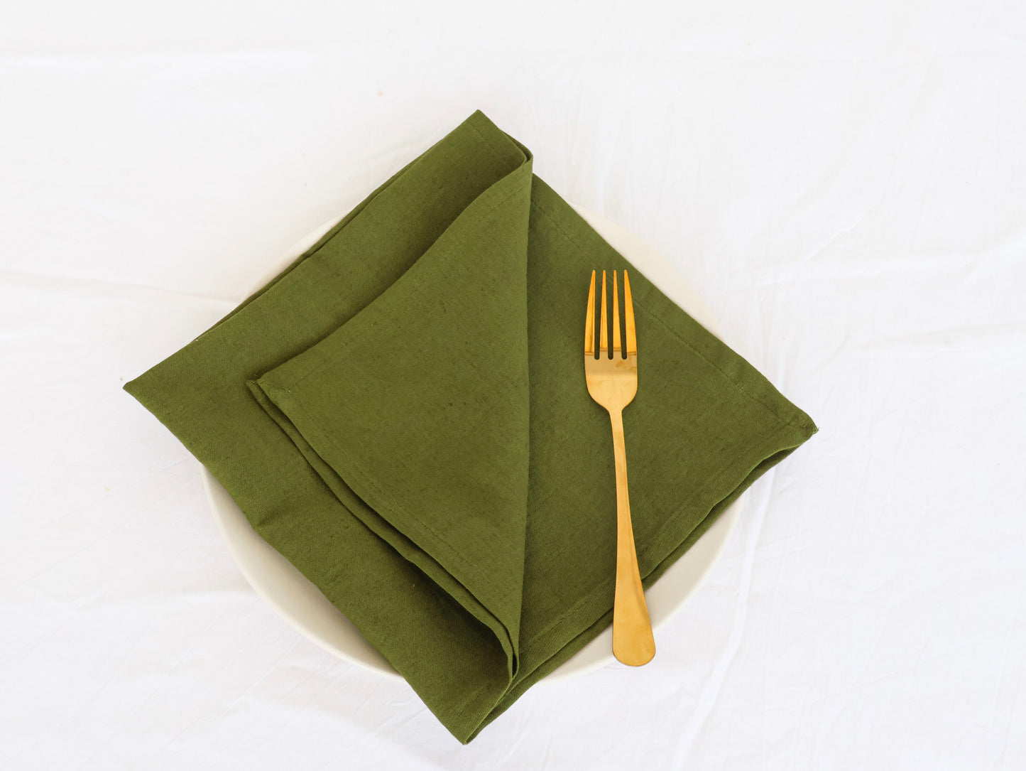 Olive Green Cotton Dinner Napkin – Soft, Reusable & Eco-Friendly Table Linen - Bohoblockprinted