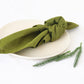 Olive Green Cotton Dinner Napkin – Soft, Reusable & Eco-Friendly Table Linen - Bohoblockprinted