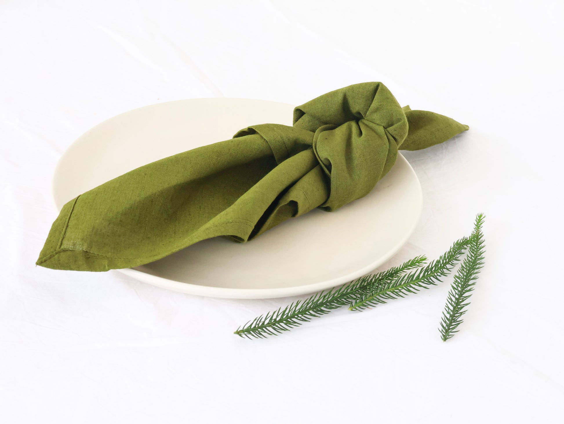 Olive Green Cotton Dinner Napkin – Soft, Reusable & Eco-Friendly Table Linen - Bohoblockprinted