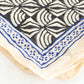 Hand Block Printed Cotton Bandana | Boho Black & White Head Scarf