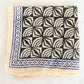 Hand Block Printed Cotton Bandana | Boho Black & White Head Scarf