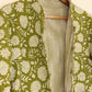 Olive Green Hand Block Printed Cotton Quilted Jacket - Bohoblockprinted