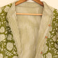 Olive Green Hand Block Printed Cotton Quilted Jacket - Bohoblockprinted
