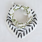Hand Block Printed Cotton Bandana – Black & Olive Leaf Design | Boho Style Head & Neck Scarf - Bohoblockprinted