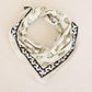 Cotton Bandana with Green Floral Print Border - Bohoblockprinted