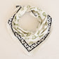 Cotton Bandana with Green Floral Print Border - Bohoblockprinted
