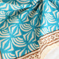 Hand Block Printed Cotton Bandana – Floral Geometric Pattern with Brown Border