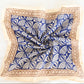 Hand Block Printed Blue Floral Cotton Bandana
