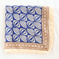 Hand Block Printed Blue Floral Cotton Bandana
