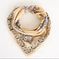 Eco-Friendly Beige Cotton Bandana with Blue and Black Design - Bohoblockprinted