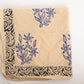Eco-Friendly Beige Cotton Bandana with Blue and Black Design - Bohoblockprinted