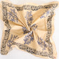 Eco-Friendly Beige Cotton Bandana with Blue and Black Design - Bohoblockprinted
