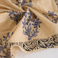 Eco-Friendly Beige Cotton Bandana with Blue and Black Design - Bohoblockprinted
