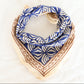 Hand Block Printed Blue Floral Cotton Bandana