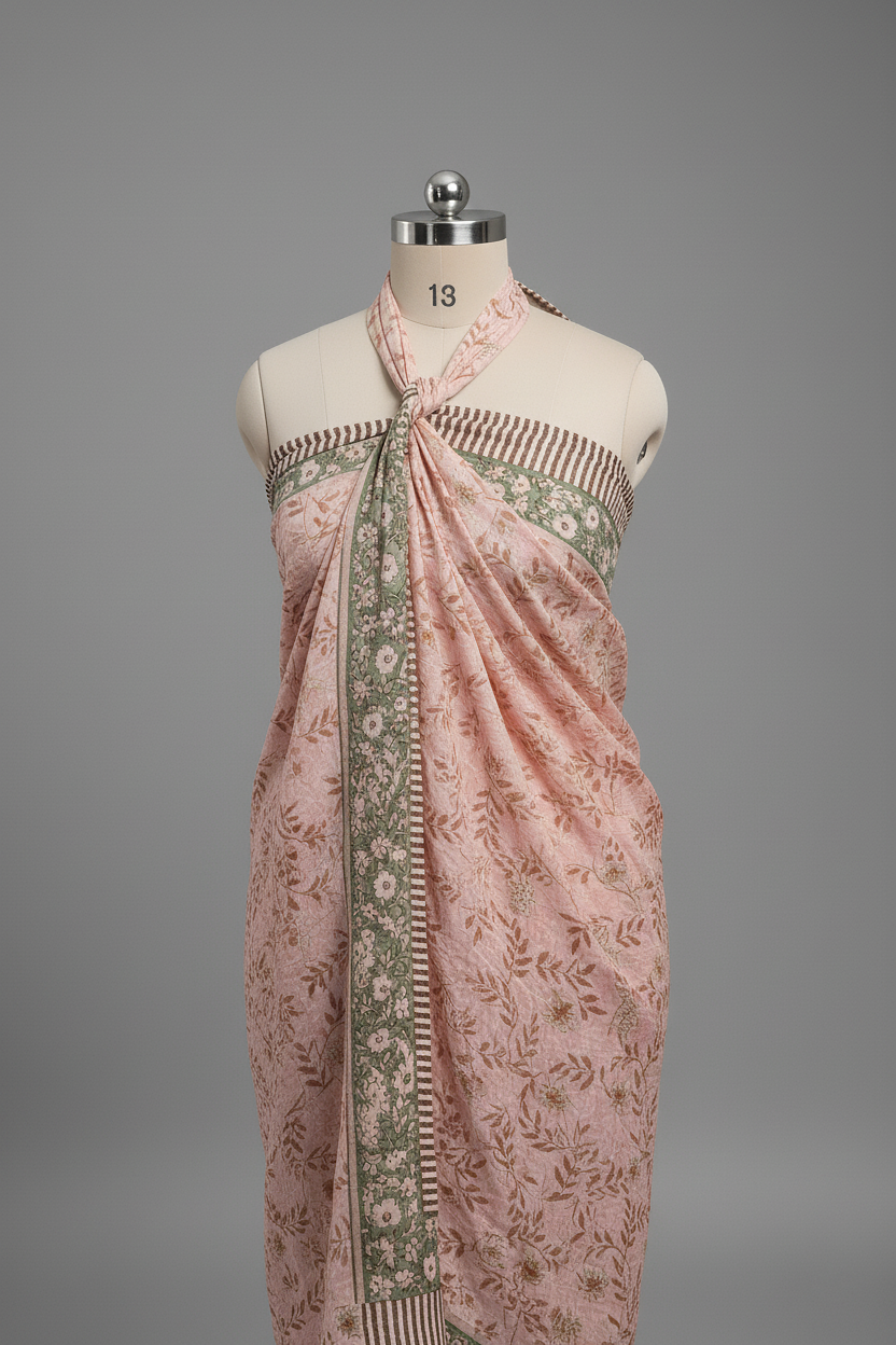 Pink floral patterned sarong 