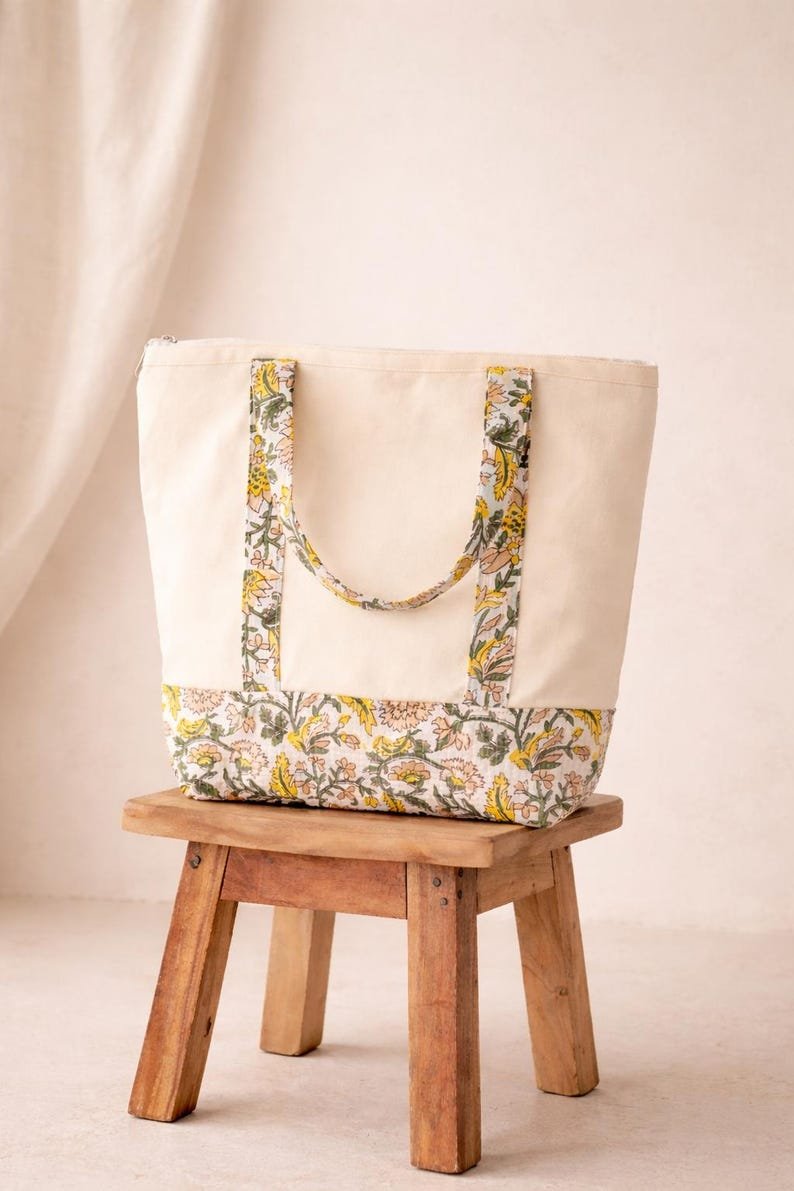 Canvas Tote Bag | Reusable Cotton Shopping Bag | Everyday Carry Tote, Daily Use Bag | Sustainable Bag, Market Tote Summer Bag Art Gift Bag